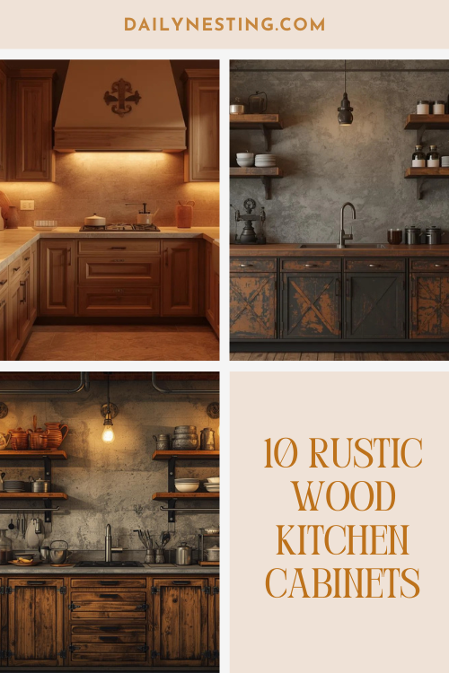 10 rustic wood kitchen cabinets