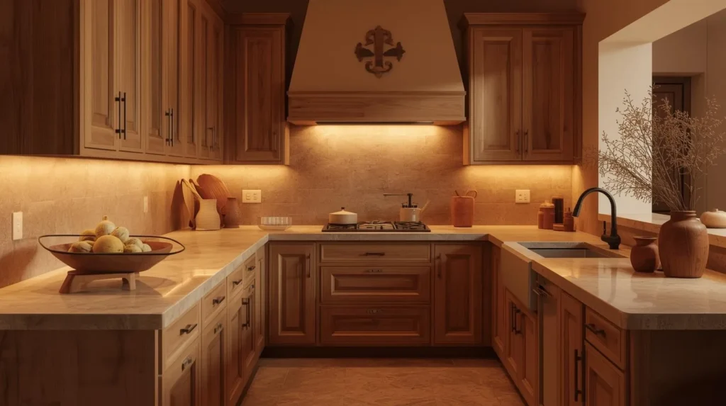 earthy harmony with rustic wood and stone pairings