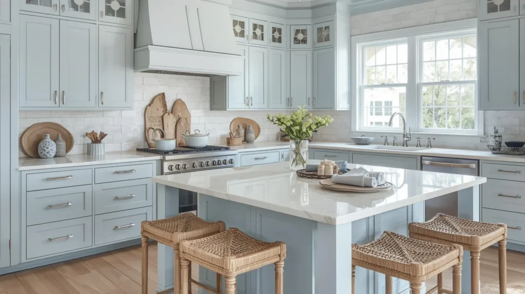light coastal calm with pale blue cabinets light coastal calm with pale blue cabinets