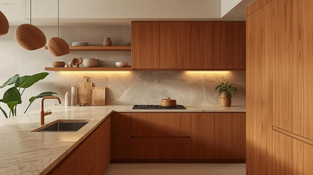 organic modern design with medium wood cabinets organic modern design with medium wood cabinets