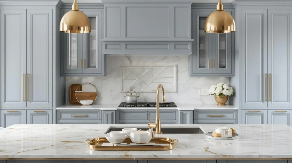 pale blue elegance with gold accents pale blue elegance with gold accents