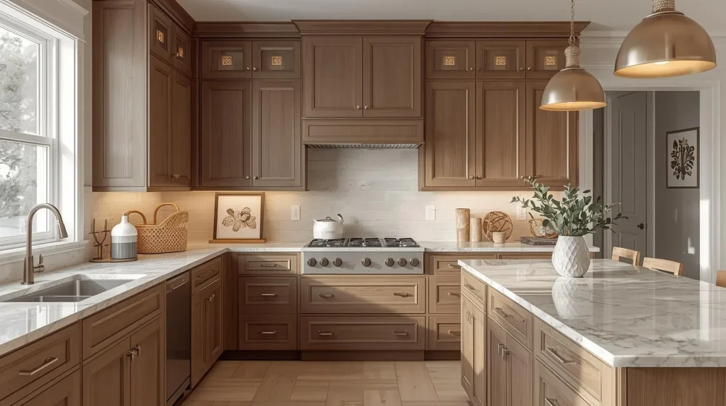 transitional harmony with medium wood cabinet transitional harmony with medium wood cabinet